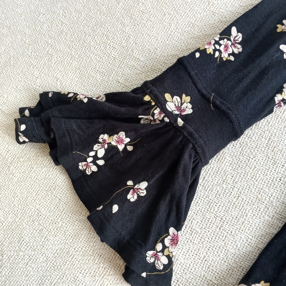free people ♡ olivia printed tunic top dark boho babydoll medium whimsical - Picture 4 of 15